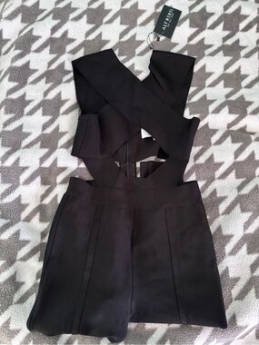 Miss Circle Black Neoprene Bodysuit
